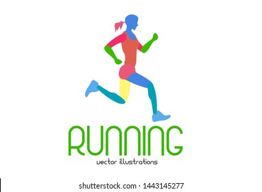 Art concept of a running man. Vector drawn by colorful. Minimal cover design. Creative Vector template brochures, flyers, presentations, logo, print, leaflet, banners.
