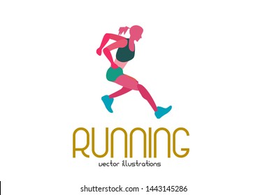 Art concept of a running man. Vector drawn by colorful. Minimal cover design. Creative Vector template brochures, flyers, presentations, logo, print, leaflet, banners.