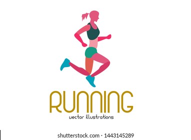 Art concept of a running man. Vector drawn by colorful. Minimal cover design. Creative Vector template brochures, flyers, presentations, logo, print, leaflet, banners.