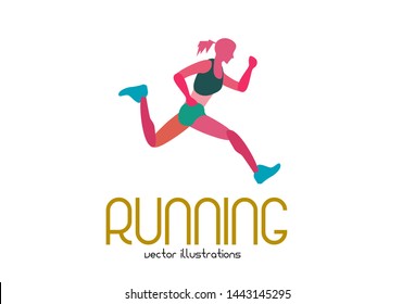 Art concept of a running man. Vector drawn by colorful. Minimal cover design. Creative Vector template brochures, flyers, presentations, logo, print, leaflet, banners.