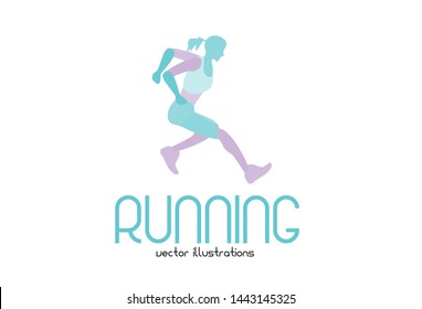 Art concept of a running man. Vector drawn by colorful. Minimal cover design. Creative Vector template brochures, flyers, presentations, logo, print, leaflet, banners.