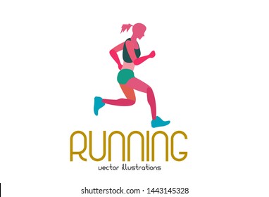 Art concept of a running man. Vector drawn by colorful. Minimal cover design. Creative Vector template brochures, flyers, presentations, logo, print, leaflet, banners.