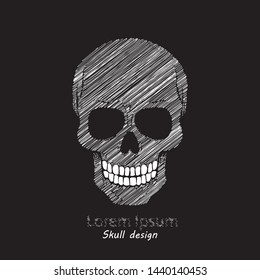 	
Art concept of a skull.  Minimal cover design. Creative line art. Skull of white lines on a black background. Vector template for brochure, flyer, presentation, logo, print, flyer, banner.