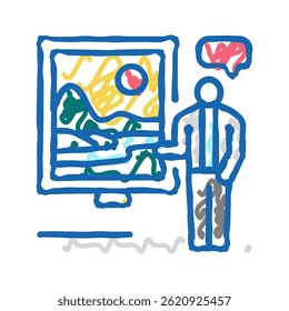 arte consultoria design interior ícone doodle esboço vetor. arte consultoria interior design sinal. símbolo isolado ilustração