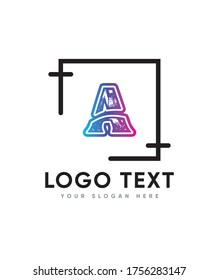 Art core letter type A logo template, vector logo for business and company identity 
