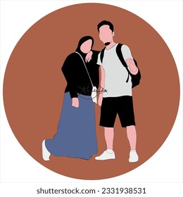 Vector sin rostro hijab