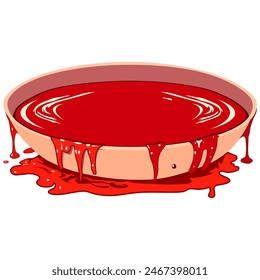 Art cover horror night.  Vector Cartoon Illustration.  Zombie hand and blood.