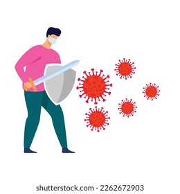 A art of a covid-19 protect vector illustration on white background