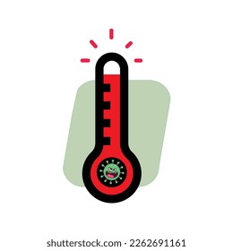 A art of a covid-19 thermometer, vector illustration on white background