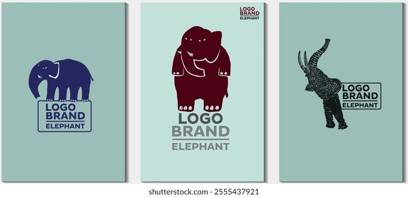Art and craft, elephant logo and design poster, wild animal, Abstract and creative, beautiful composition 15 logo