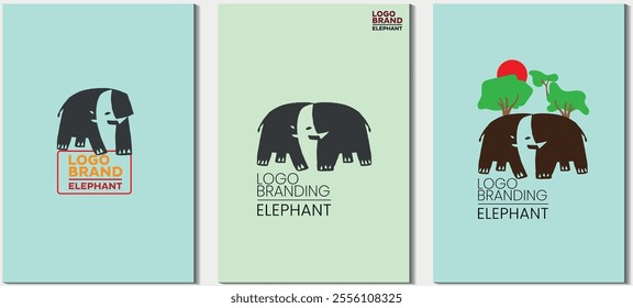 Art and craft, elephant logo and design poster, wild animal, Abstract and creative, beautiful composition 14 logo