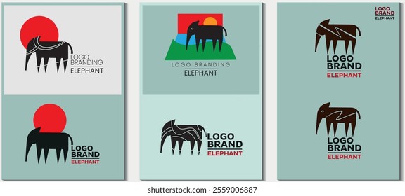 Art and craft, elephant logo and design poster, wild animal, Abstract and creative, beautiful composition 8 logo