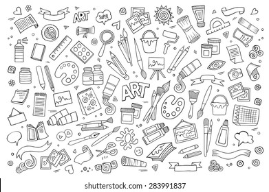 Art   craft hand drawn vector symbols   objects