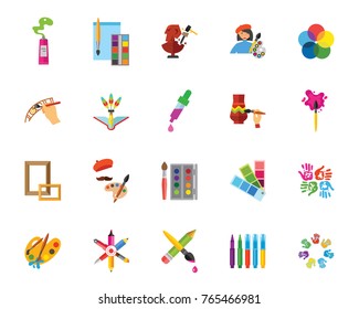 Art and craft icon set