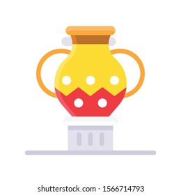 art and craft related antique jar  vector in flat design
