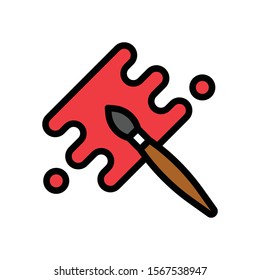 art and craft related brush and color vector with filled style