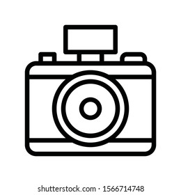 art and craft related camera vector   in lineal or editable stroke design