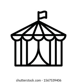 art and craft related circus camp vector in lineal or editable stroke design