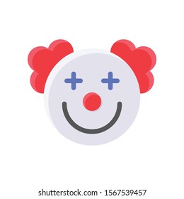 art and craft related joker face vector  in flat design
