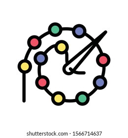 art and craft related needle and threading vector with editable stroke