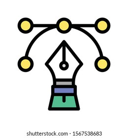 art and craft related pen tool vector with filled style