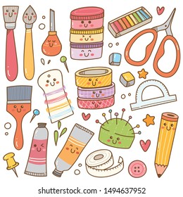 Art And Craft Supplies Doodle, DIY Tools Set