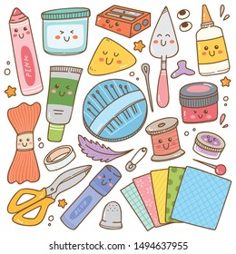 Art And Craft Supplies Doodle, DIY Tools Set