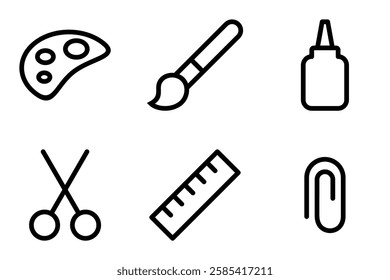 Art and Craft Supplies icon set