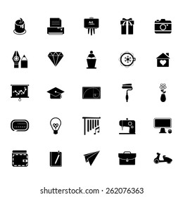 Art and creation icons on white background, stock vector