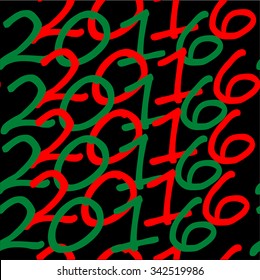 Art creative colorful new year winter holiday wallpaper vector illustration greeting card of christmas bright colorful number on black background