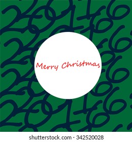 Art creative colorful new year winter holiday wallpaper vector illustration greeting card of christmas text and bright colorful number on green background
