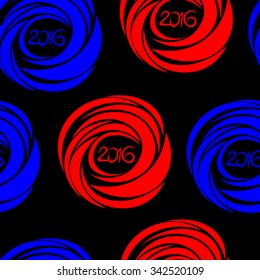 Art creative colorful new year winter holiday wallpaper vector illustration greeting card of christmas bright colorful number with flower figures on black background