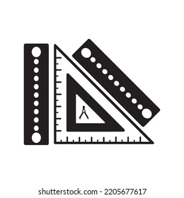 Art creative geometry scale icon | Black Vector illustration |