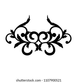 Art damask decorative element in simple style. Vector illustration