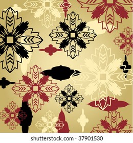 art damask floral ornamental pattern