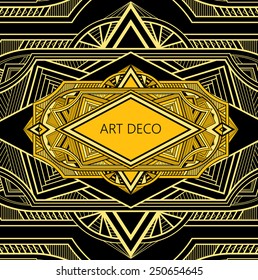 Art Deco Abstract Background, in Gold (Vector Art)