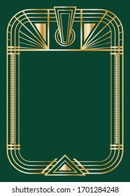 Art deco abstract framework from the bound lines. Gold Vector isolate element for your design. Creative template in style of 1920s for your design. EPS 8