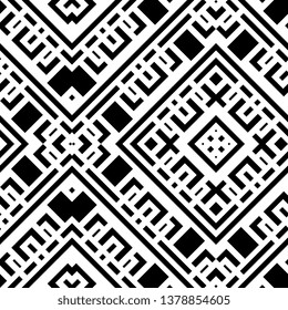 Art Deco Abstract geometric pattern with stripes, lines, Seamless background Simple lattice graphic design black and white