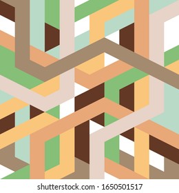 Art Deco abstract geometric pattern for web design digital art and printing design template. Vector illustration EPS10. Earth tone Color scheme for St Patrick Day festival.