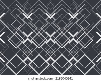 Art deco abstract geometric pattern white dark gray wallpaper print fabric pattern fashion home decor ornament product.