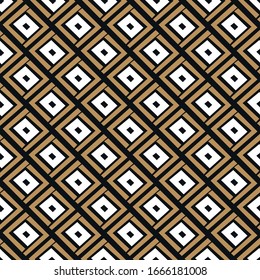 Art deco abstract seamless pattern. Vector vintage background with golden geometry