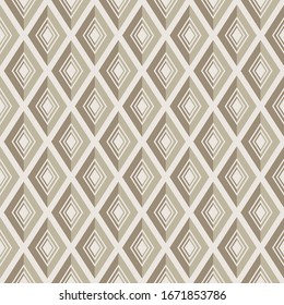 Art deco abstract seamless pattern. Vector vintage background with lines and rhombuses