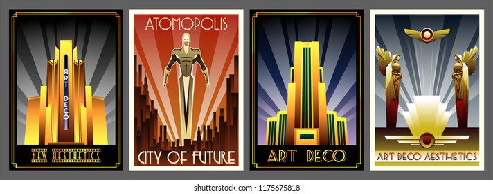 Art Deco Aesthetics. Retro Futurism Posters From The Roaring Twenties