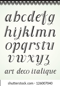 Art Deco Alphabet, Italic Small Caps