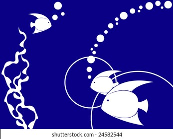 Art Deco Aquarium, horizontal (vector); a JPG version is also available
