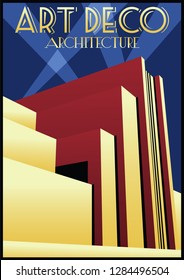 Art Deco Architecture Retro Poster, Magazine Cover 1920s Style