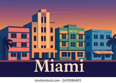 The Art Deco architecture of Miami’s South Beach stands out against the backdrop of sandy beaches and vibrant city life, offering a colorful and lively atmosphere