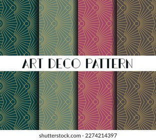art deco background pattern set