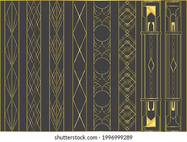 Art deco background pattern,art deco layouts, multiple layouts,art deco frame