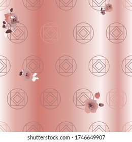 Art deco background with rose gold gradient